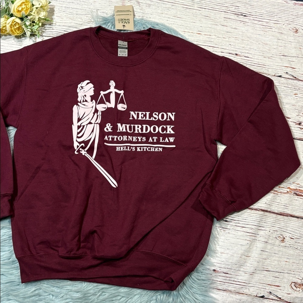 NWT Sage & Sprout Nelson & Murdock Marvel Daredevil Crewneck Sweatshirt - Picture 7 of 7